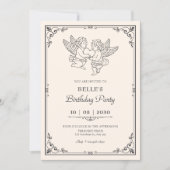 Invitation Anges élégants vintage anniversaire (Devant)