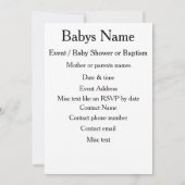 Invitation Anges et bébés (Dos)