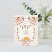 Invitation Anges vintage anniversaire (Debout devant)