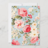 Invitation Anglais Campagne Florale Fête du réchauffement de (Dos)