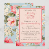 Invitation Anglais Campagne Florale Fête du réchauffement de (Devant / Derrière)