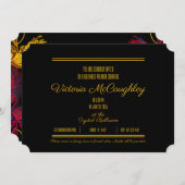 Invitation ANGLAIS quinceañera vieux HOLLYWOOD Bicket d'anniv (Devant / Derrière)