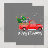 Invitation Anglais Setter Dog équitation Camion Rouge Noël (Devant / Derrière)