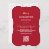 Invitation Anglais vietnamien bilingue Mariage floral rouge (Dos)