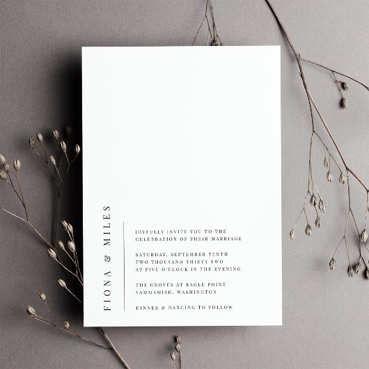 Invitation Angle droit | Mariage minimaliste moderne