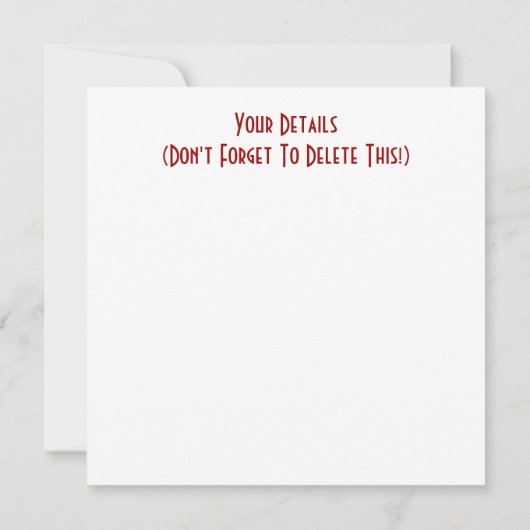 INVITATION ANGLETERRE VICTORIENNE (Dos)