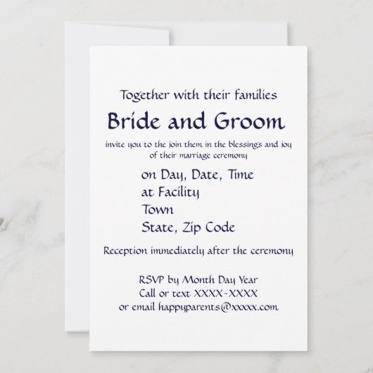 Invitation Ani L'Dodi V'Dodi Li Mariage (Dos)