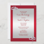 Invitation Anillos De Boda, De Plata Y Rojo Cena De Ensayo (Dos)