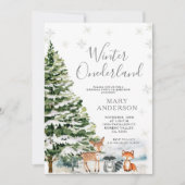 Invitation Animal à feuillage persistant Hiver Onederland 1er (Devant)