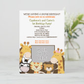 Invitation animal africain de photo d'anniversaire (Debout devant)