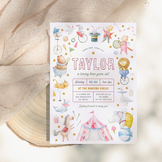 Invitation Animal Circus | Carnaval d'aquarelle