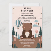Invitation Animal Cub Boho Nous Pouvons Bearly Wait Baby show (Devant)
