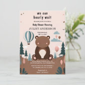 Invitation Animal Cub Boho Nous Pouvons Bearly Wait Baby show (Debout devant)