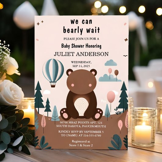 Invitation Animal Cub Boho Nous Pouvons Bearly Wait Baby show