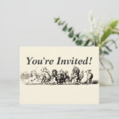 Invitation Animal Cute Art Unicorn Elephant Lion Zoo (Debout devant)