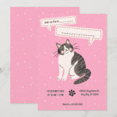 Invitation animal de compagnie chaton mignon (Devant / Derrière)