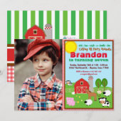 Invitation Animal de ferme Barnyard Anniversaire de enfant Ph (Devant / Derrière)