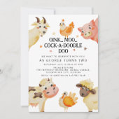 Invitation Animal de ferme Barnyard fête d'anniversaire (Devant)