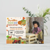 Invitation Animal de ferme chute Citrouille Garçon fête d'ann (Debout devant)