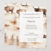 Invitation Animal de ferme de l'Ouest Highland Cow Anniversai (Devant / Derrière)