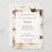 Invitation Animal de ferme de l'Ouest Highland Cow Anniversai (Devant)