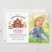 Invitation Animal de ferme photo 1er anniversaire (Devant)