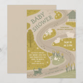 Invitation Animal de ferme Rustique Pays Baby shower rural (Devant / Derrière)