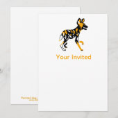 Invitation Animal de fête ! Chien sauvage africain - Parti (Devant / Derrière)