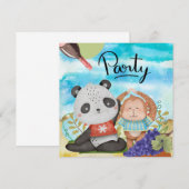 Invitation Animal de yoga pour fête d'anniversaire (Devant / Derrière)