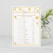 Invitation Animal Gestation Gold Star Baby shower Jeu (Debout devant)