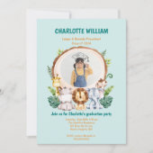 Invitation Animal Kid Preschool Photo Party Graduation (Devant)