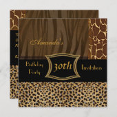 Invitation Animal Leopard 30e fête d'anniversaire (Devant / Derrière)