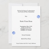 Invitation Animal mignon à vélo avec ballons bleus (Dos)