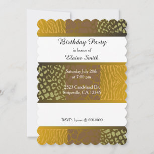 Invitation Animal Motif Tones de la Terre Anniversaire Invita