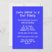 Invitation Animal Paw Rose Bleu Silhouette Pawty Bleu (Dos)