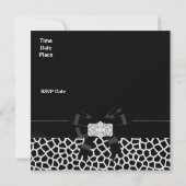 Invitation Animal Print Noir Blanc Bijou Bow (Dos)