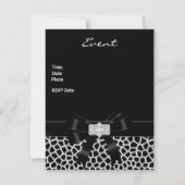 Invitation Animal Print Noir Blanc Bijou Bow (Dos)