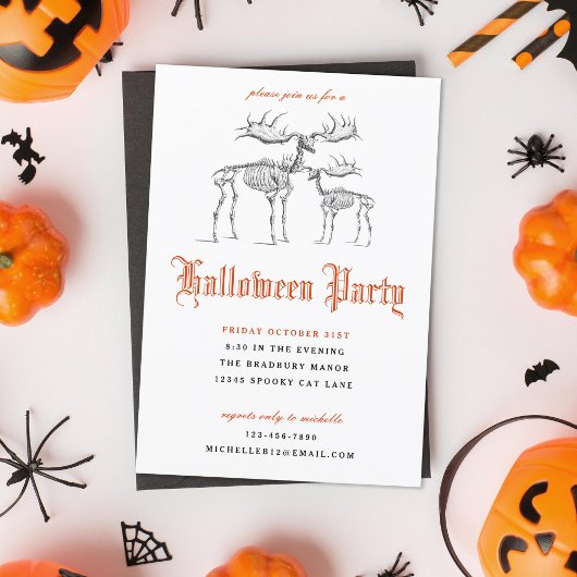 Invitation Animal Skeletons Fête d'Halloween