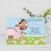 Invitation animale d'anniversaire de photo (Debout devant)