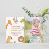 Invitation animale de fête d'anniversaire de (Debout devant)