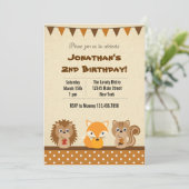 Invitation animale de fête d'anniversaire de (Debout devant)