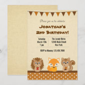 Invitation animale de fête d'anniversaire de (Devant / Derrière)