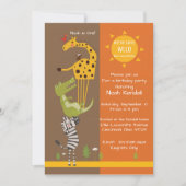 Invitation animale de fête d'anniversaire de (Devant)