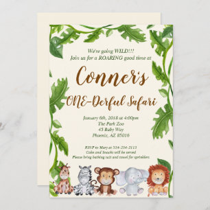 Invitation animale de fête d'anniversaire de