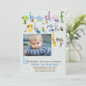 Invitation animale de fête d'anniversaire de la (Debout devant)