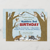 Invitation animale de partie de région boisée (Devant / Derrière)