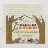 Invitation animale de partie de région boisée (Devant / Derrière)