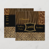 Invitation Animale Léopard 30e Fête d'Anniversaire (Devant / Derrière)