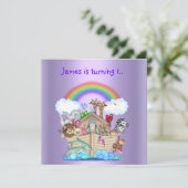 Invitation animale Noahs ark PURPLE 2 (Debout devant)