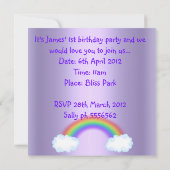 Invitation animale Noahs ark PURPLE 2 (Dos)